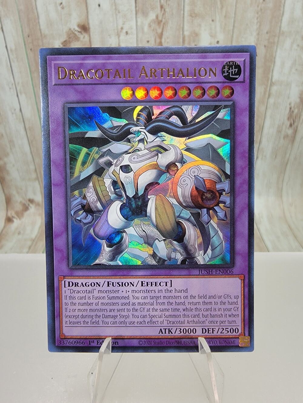 Yu-Gi-Oh! Justice Hunters Dracotail Arthalion #JUSH-EN006 Ultra Rare 1st Ed NM